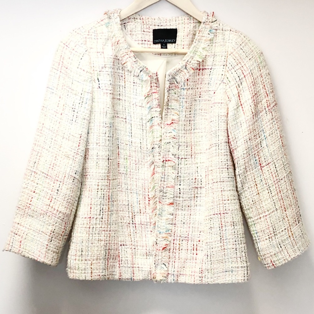 Cynthia Rowley Tweed Blazer Size Small